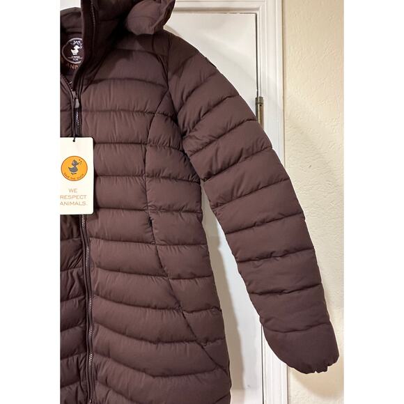 Save the Duck Dorothy Hooded Puffer Coat Ruby Red Size Large/XL NWT Form Fitting - Picture 7 of 16